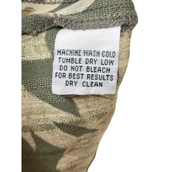 Tommy Bahama Mens Olive And Tan Floral Hawaiian Camp Village Shirt Sz L - Picture 4 of 8